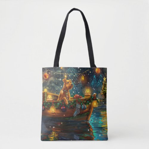 Airedale Christmas Festive Voyage Tote Bag