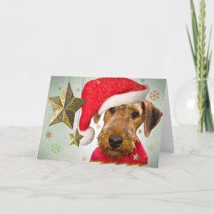 Airedale Christmas Star Greeting Card