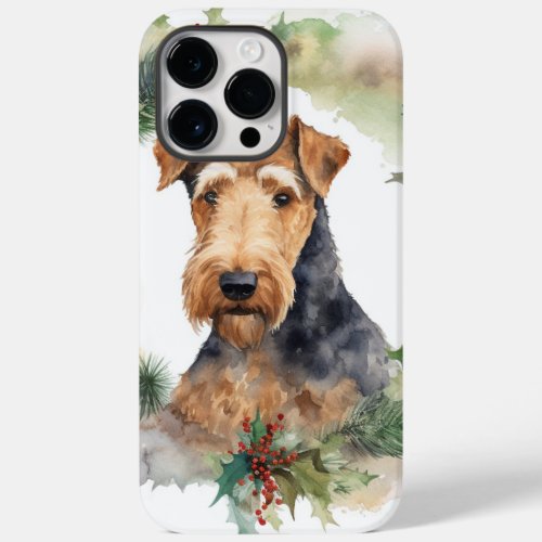 Airedale Christmas Wreath Festive Pup  Case_Mate iPhone 14 Pro Max Case