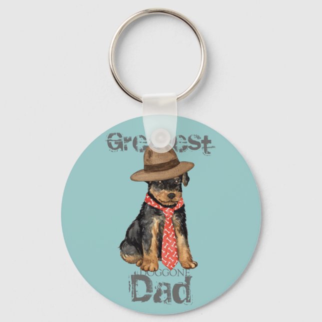 Airedale Dad Keychain (Front)