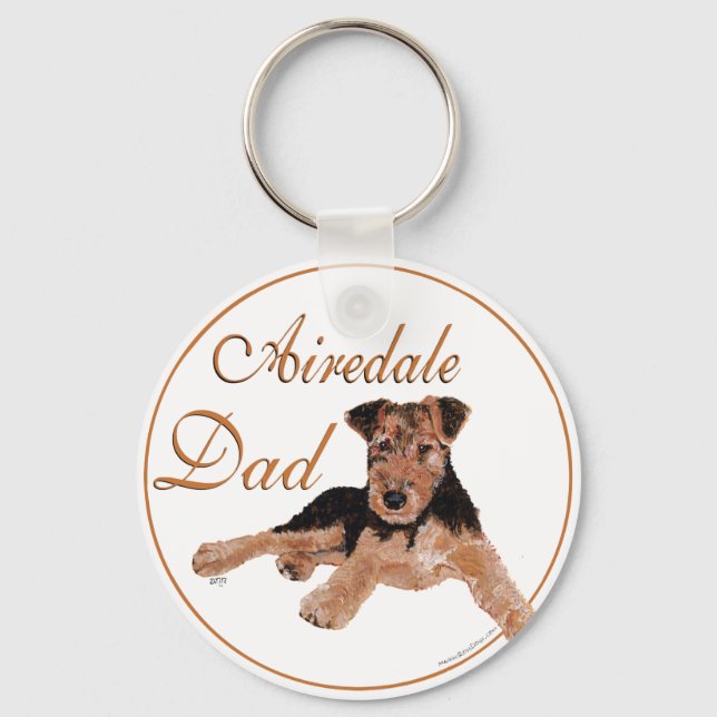 Airedale Dad Keychain (Front)