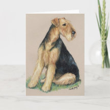 "Airedale" Dog Art Greeting Card