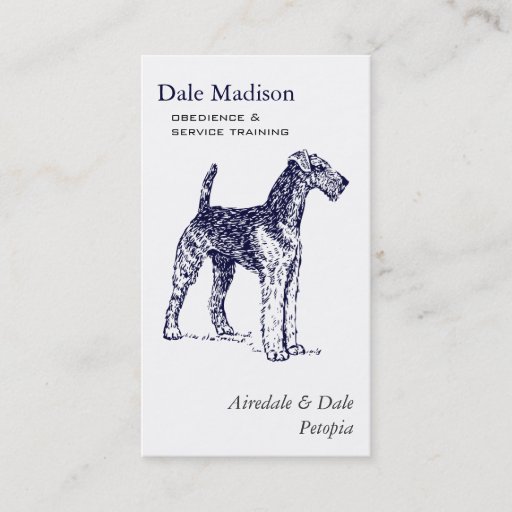Customizable Airedale Dog Business Business Card Template
