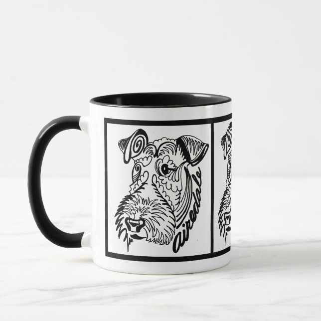 Airedale Dog Doodle Mug (Left)