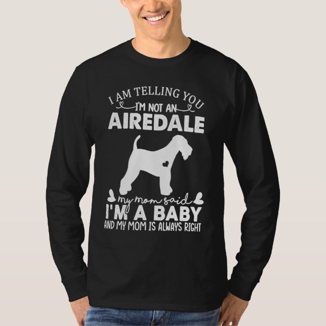 Airedale Dog   For Women Mom Mama Baby Dog T-Shirt (Front)