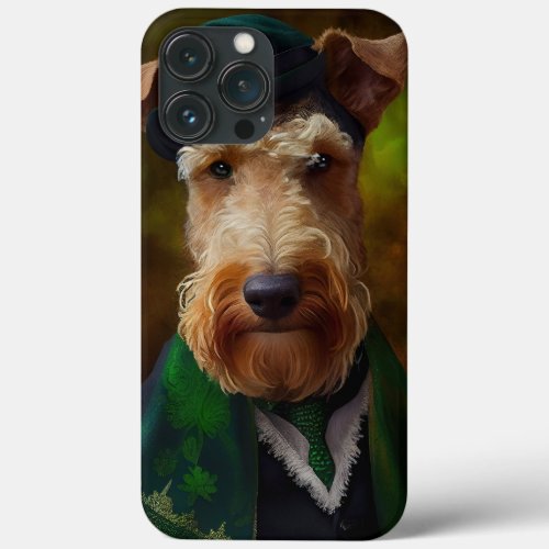 airedale dog in St Patricks Day iPhone 13 Pro Max Case