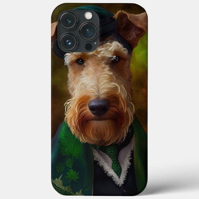 airedale dog in St. Patrick's Day Case-Mate iPhone Case (Back)