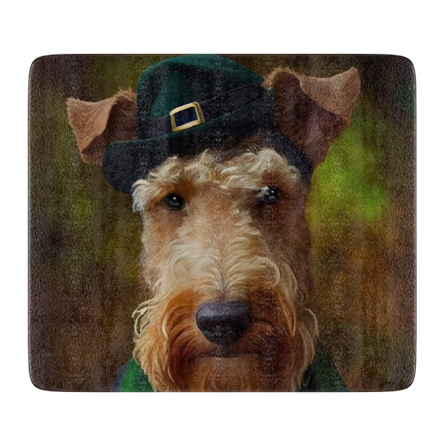 airedale dog in St. Patrick's Day Cutting Board (Front)
