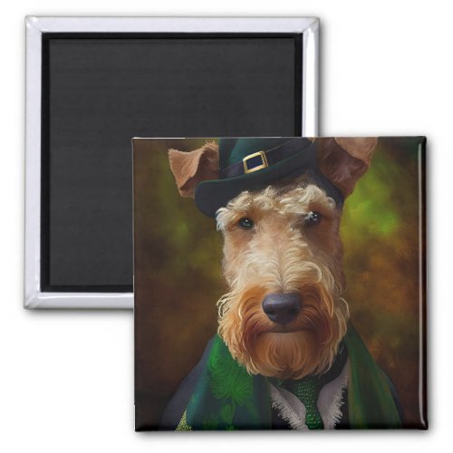 airedale dog in St Patricks Day Magnet