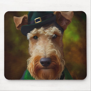 airedale dog in St. Patrick's Day Mouse Pad