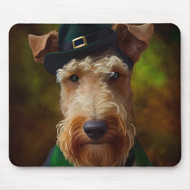 airedale dog in St. Patrick's Day Mouse Pad (Front)