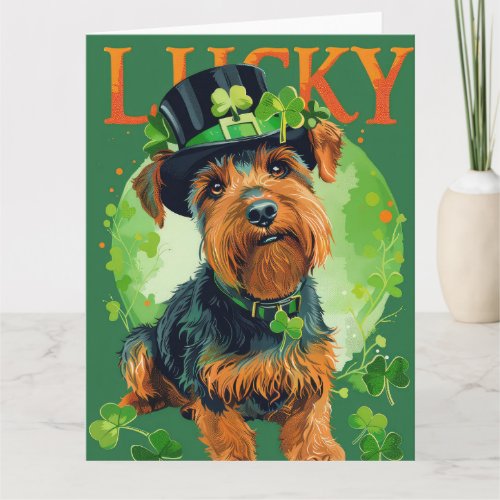 Airedale Dog St Patricks Day Card