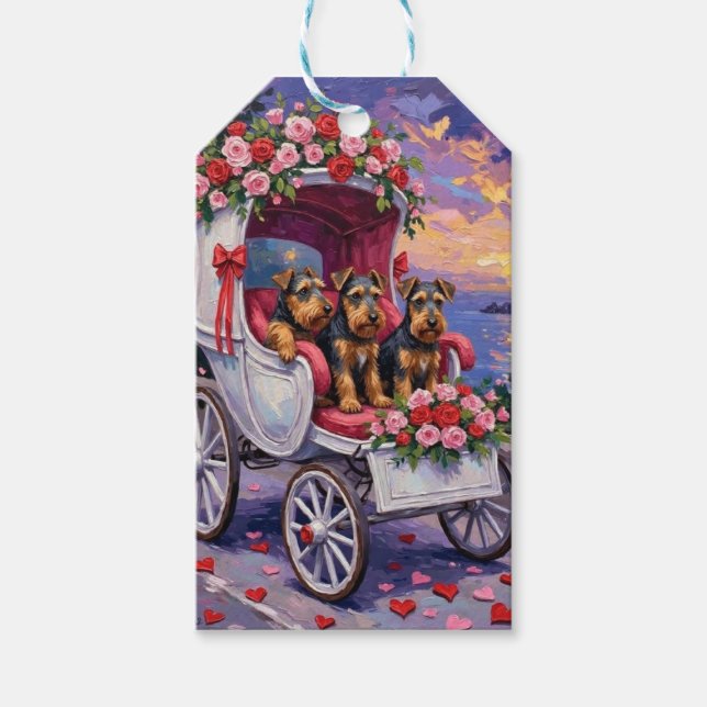 Airedale Dog Valentine's Day  Gift Tags (Front)