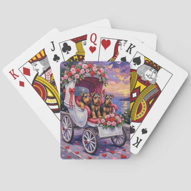 Airedale Dog Valentine's Day  Poker Cards (Back)