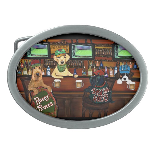  AIREDALE & FRIENDS Poster Belt Buckle (Front)