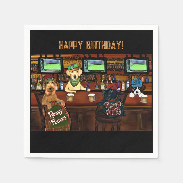  AIREDALE & FRIENDS Poster Napkins (Front)