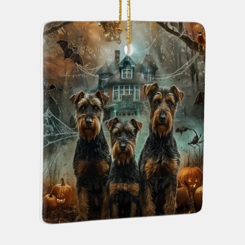 Airedale Halloween Night Doggy Delight Ceramic Ornament