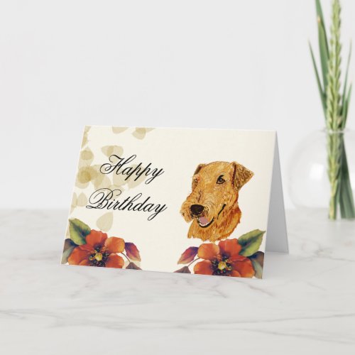Airedale Happy Birthday Card