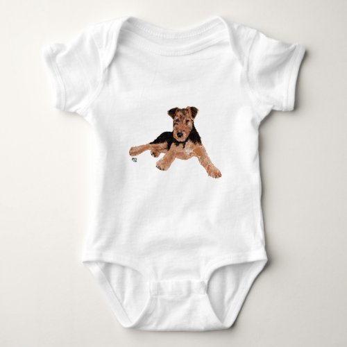 Airedale in Training Baby Bodysuit
