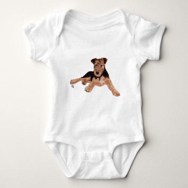 Airedale in Training Baby Bodysuit (Front)