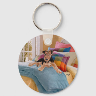 Airedale, Lakeland or Welsh Terrier Pup Keychain