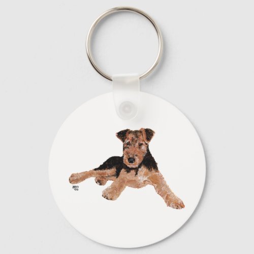 Airedale Lakeland Welsh Terrier Pup Keychain