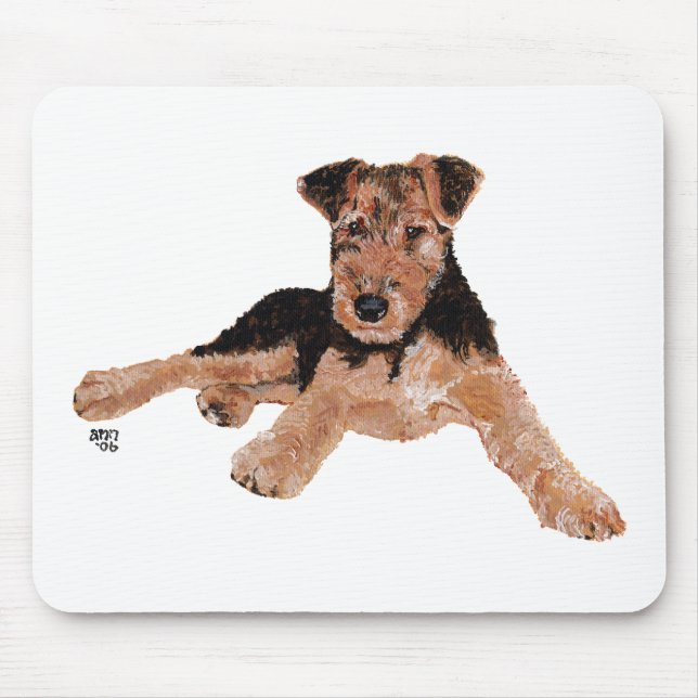 Airedale, Lakeland, Welsh Terrier Pup Mouse Pad (Front)