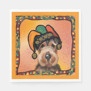 AIREDALE MARDI GRAS NAPKINS