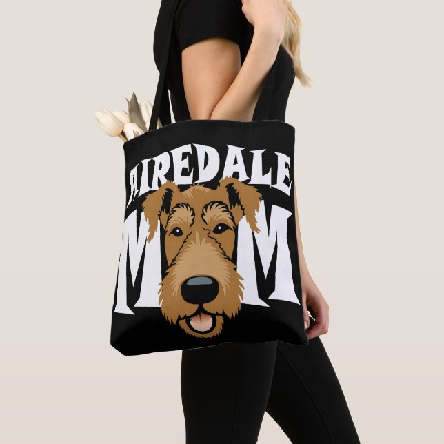 Airedale Mom Cute Airedale Terrier Dog Lover Gifts Tote Bag (Close Up)