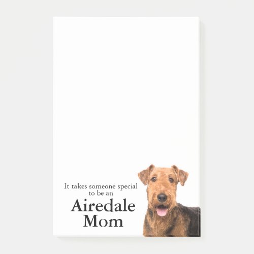 Airedale Mom Post It Notes
