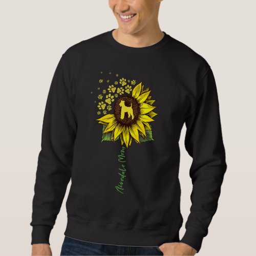 Airedale Mom Sunflower Airedale Terrier Dog Mom Ma Sweatshirt