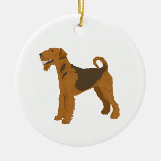 Airedale Personalised Dog Christmas Decoration (Front)