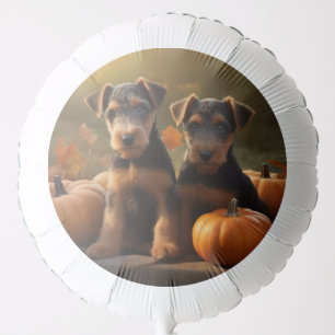 Airedale Puppy Autumn Delight Pumpkin Balloon