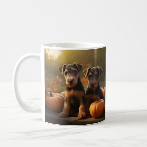 Airedale Puppy Autumn Delight Pumpkin Coffee Mug