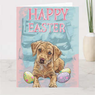 Airedale Puppy Happy Easter Card