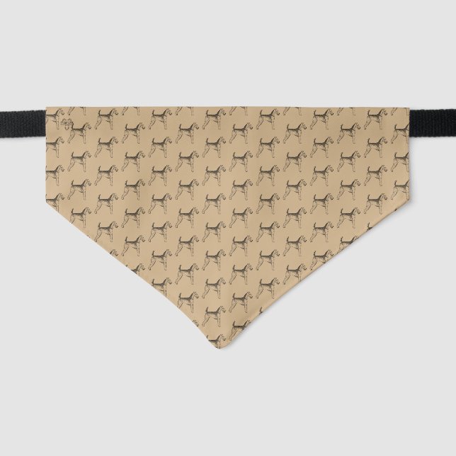 Airedale Sketch Custom Pet Bandana Collar (Front)
