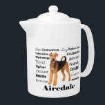 Airedale Teapot<br><div class="desc">This gift, featuring the personality traits of the breed, is a great gift for any Airedale lover.</div>