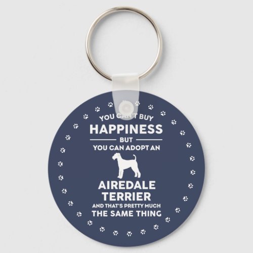 Airedale Terrier Adoption Happiness Keychain