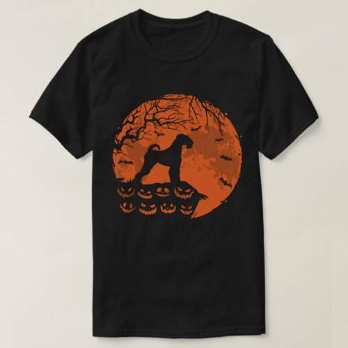 Airedale Terrier And Moon Halloween Dog Lover Gift T_Shirt