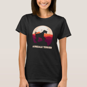 Airedale Terrier and Moon Halloween T-Shirt