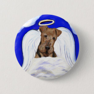 Airedale Terrier Angel Button