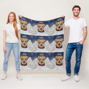 Airedale Terrier Angel Fleece Blanket