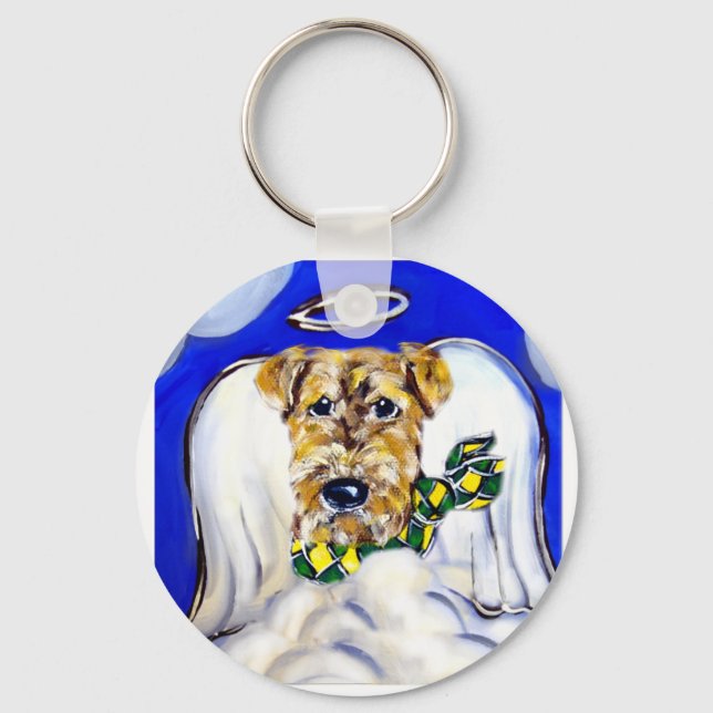 Airedale Terrier Angel Keychain (Front)