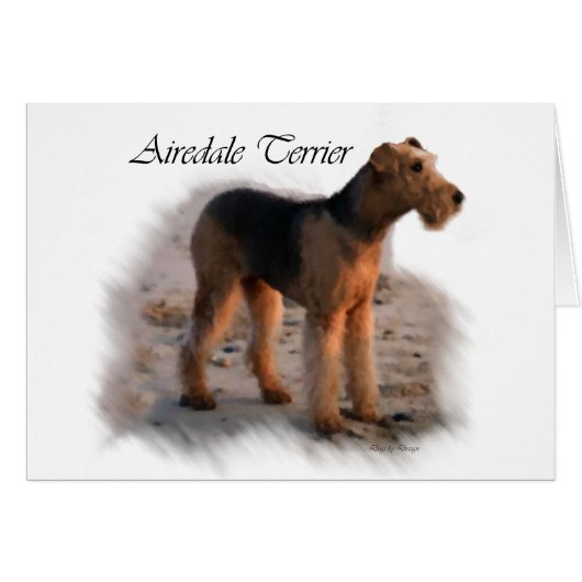 Airedale Terrier Art Gifts Cards (Front Horizontal)