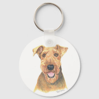 Airedale Terrier Art Keychain