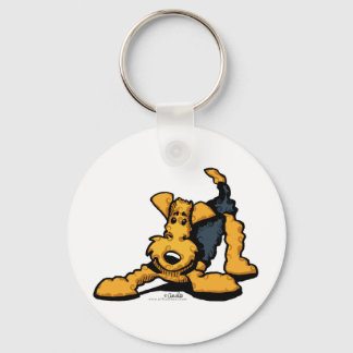 Airedale Terrier at Play Keychain