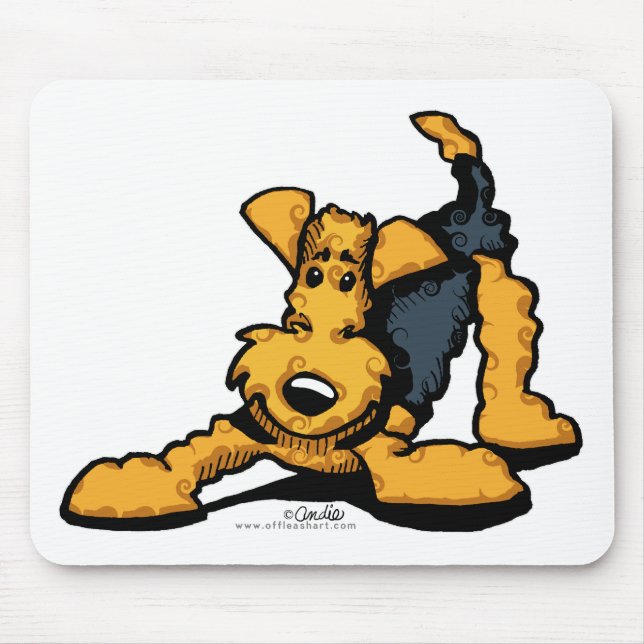 Airedale Terrier at Play Mouse Pad (Front)