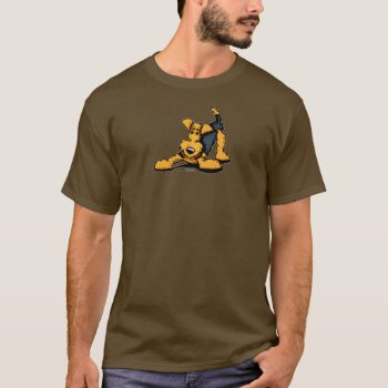 Airedale Terrier At Play T-shirt by offleashart at Zazzle