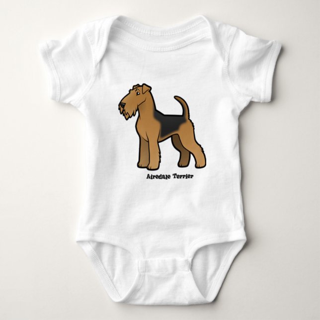 airedale terrier baby bodysuit (Front)