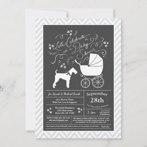 Airedale Terrier Baby Shower Gender Neutral Invitation